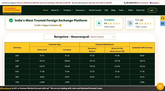 Orient Exchange Forex E-commerce Website
